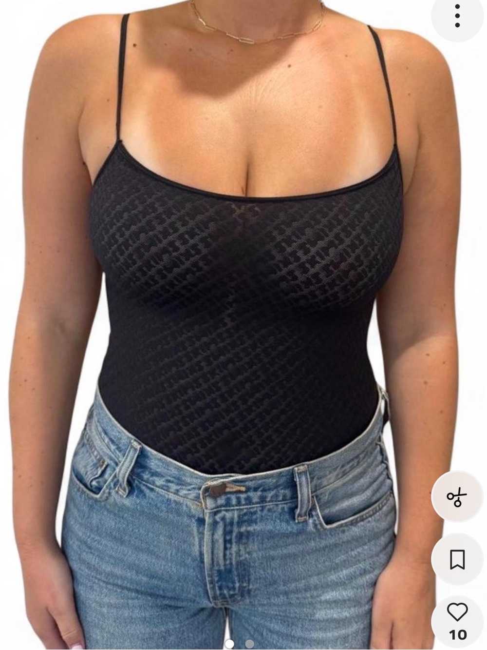 SKIMS Logo Mesh Cami Bodysuit
